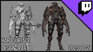 3D Character Sculpting - Marco Plouffe's Twitch Stream of 2025-01-21 - Hard Surface Design - Part 3