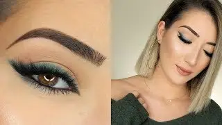 Учебное пособие по макияжу с подводкой для глаз Green Smokey Winged Eyeliner