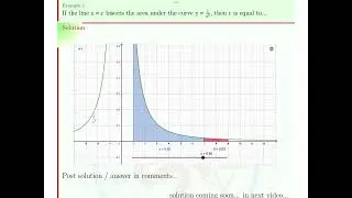 Find equal area under curve, integration