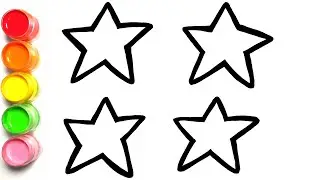 Glitter Star  Coloring and Drawing Learn Colors | Color Fun Toy Art