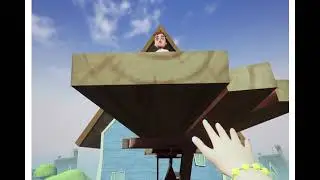 Hello Neighbor Aaron Pushing Mia Off The Roof.