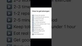 How to Get Stronger (Checklist)