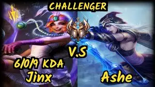 AHG Hj&auml;rnan (JINX) vs ASHE - 6/0/9 KDA BOTTOM ADC CHALLENGER GAMEPLAY - EUW