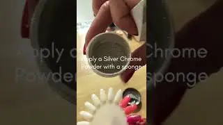 Rose Gold Nails using a Silver Chrome Powder