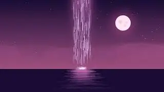 Pink Noise (2 Hours) | Moonlit Waterfall Ambience for Sleep & Focus