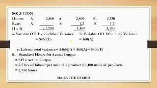 Variable production overhead variances | Expenditure | Efficiency