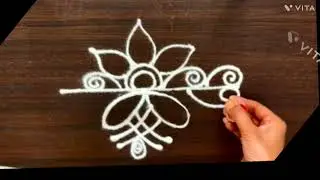 Daily rangoli, border muggulu, easy kolam rangoli #rangolipatterns #easyrangoli 