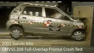 1998-2004 Suzuki Alto / Mazda Carol CMVSS 208 Full-Overlap Frontal Crash Test (30 Mph)