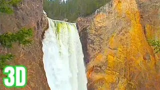Yellowstone of Grand Canyon Lower Falls South Rim Hike Down Steps & Back On Uncle Tom's Trail in 3D
