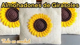 Aprende a tejer: Cojin de Girasol tejido a crochet o ganchillo Tutorial para principiantes