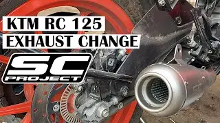 KTM RC 125 Custom Exhaust - SC Project Exhaust - Installation Video And Sound
