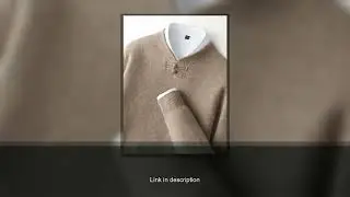 New Men 100% Merino Wool Sweater Long Sleeves Stand-up Collar Pullover Cashmere Soft Disk Buckl