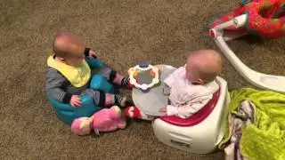 4 month old twins laughing!