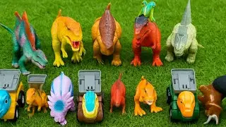 ASMR TOY - ASMR Dinosaur Toy Sounds 🦖 | Relaxing Toy Trucks & Dino Play on Grass #dinosaur #toys