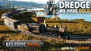 #9 The Dredge is now producing GOLD - Railroads Online GOLD Industry + Aurora Falls NEW map