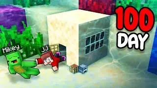 Mikey and JJ Survive 100 Days inside Block UNDERWATER in Minecraft (Maizen)