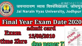 #JNUV FINAL YEAR EXAM #SCHEDULE   | JNVU BA FINAL YEAR EXAM DATE