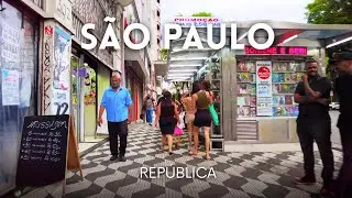 🇧🇷 Caminhando pela República • São Paulo 4K