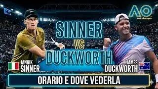 Sinner - Duckworth, Australian Open 2026: a che ora e dove vederla in diretta tv e streaming