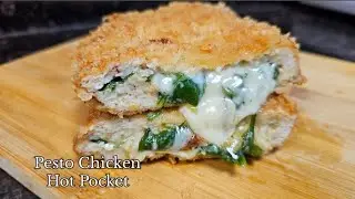 Pesto Chicken Hot Pocket | Cheesy Pesto Chicken