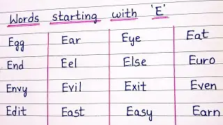 50+ Words starting with 'E' Words that start with 'E' Letter 'E' Words 50 'E' Letter Words