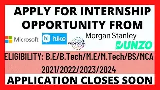 Wipro Elite NTH|Wipro Recuritment|Wipro Jobs|Microsoft Internship|Hackerrank Internship|Dunzo Intern