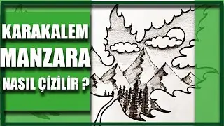 KARAKALEM 💚YAPRAK 💚 İÇİNDE MANZARA ÇİZİMİ DRAWİNGS EASYDRAWİNG