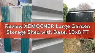 Review XEMQENER Large Garden Storage Shed with Base, 10x8 FT Metal Garden Shed with Door and Roof, L