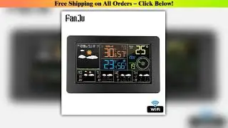 FanJu FJW4 Digital Alarm Wall Clock Weather Station wifi Indoor Outdoor Temperature Humidity