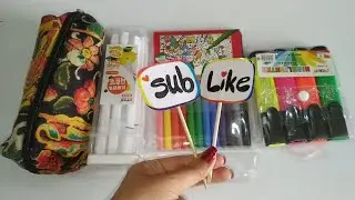 ASMR , the sound of collecting and sorting stationery , not talking, and just being relaxed 😌