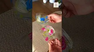 Стеклянные кружки, расписанные вручную | Роспись по стеклу своими руками для начинающих #wocol