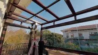 Fz30 frameless folding glass door balcony glazing system glass curtain panoramic glass wall case-652