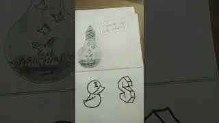 bulb drawing and s letter drawing