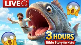 LIVE 🔴 Jonah and the Big Fish 🐋 | 3-Hour Bible Story for Kids | Christian Cartoons & Songs