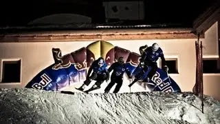 Downhill skicross at night - Red Bull Kronplatz Cross 2012