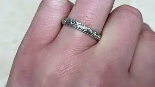 3mm Platinum Scroll Motif Wedding Band - Rosemont Band - Hand Video