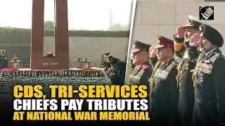 CDS, Tri-Services Chiefs pay tributes at the National War Memorial in Delhi ahead of Navy Day