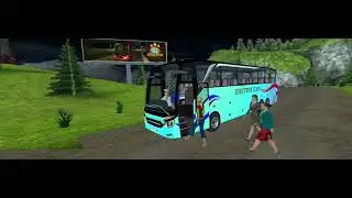 Indian cartoon bus driving 