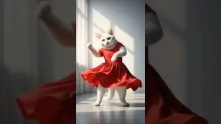 💃😾 &ldquo;Cute Cat Dancing in a Red Dress#dacing# cat dance# dancing Cat# humble Cat #dancing cat