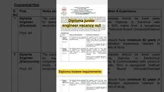 #juniorengineering diploma trainee requirements out