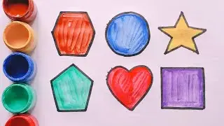 Simple Shapes Drawing for Kids | Hexagon, Circle, Star, Pentagon, Heart, Square, part- 122