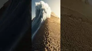 Ultra Real Tsunami Slams the Pyramids #pyramid #travel #mars #dune #desert