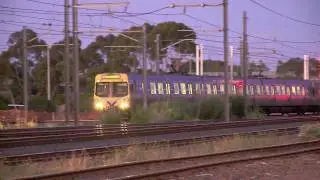 Metro Trains Melbourne suburban passenger trains near Laverton 6am to 7am
