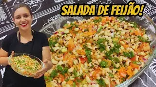 ACOMPANHAMENTO PARA CHURRASCO SIMPLES E BARATO: SALADA DE FEIJÃO FRADINHO