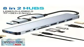 8 In 1 Multifunction USB Expander USB PC Hub USB C Hub TF SD Card