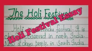Holi Festival Essay In English#Best Essay In 2024#BGKS WRITING ✍️