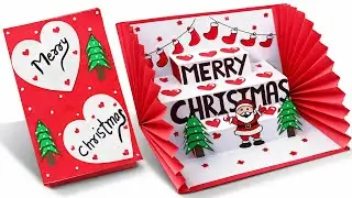 Beautiful 3D Pop-Up Christmas Card | Easy Handmade Christmas Craft for Kids 🎁