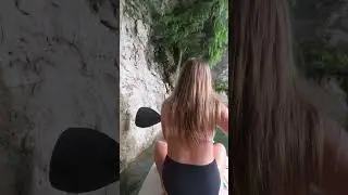Paddle Boarding under cliff #shorts #summer #lakedays #lake #nature #fun #cliffjump #cliff #water￼