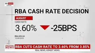 RBA cuts cash rate by 0.25 per cent to 3.60 per cent