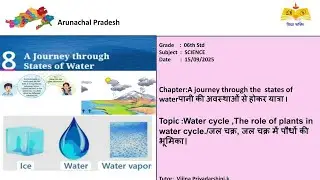 (06th Science ARP)Water cycle ,The role of plants in water cycle./जल चक्र, जल चक्र में पौधों